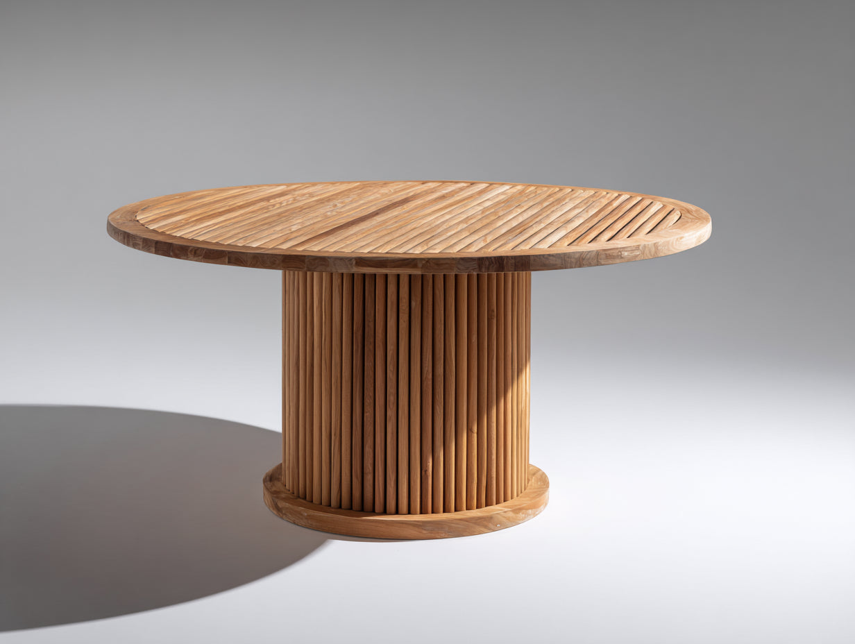 Table de jardin - Bois - 150 x 150 x 75 cm - Bois naturel - Style contemporain