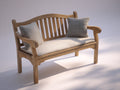 Banc de jardin - Bois-Textile - 140 x 60 x 90 cm - Naturel - Style classique