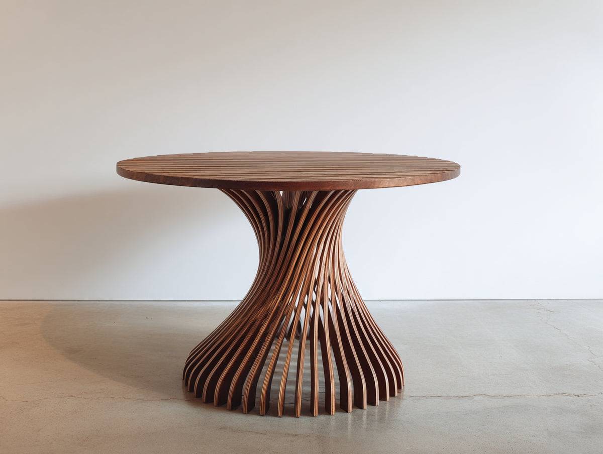 Table de jardin - Bois - 140 x 140 x 75 cm - Bois brun - Style contemporain