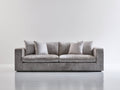 Canapé 2 places - Velours - 190 x 95 x 82 cm - Gris clair - Style contemporain