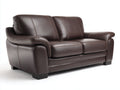Canapé 2 places - Cuir - 183 x 91 x 83 cm - Marron foncé - Style contemporain