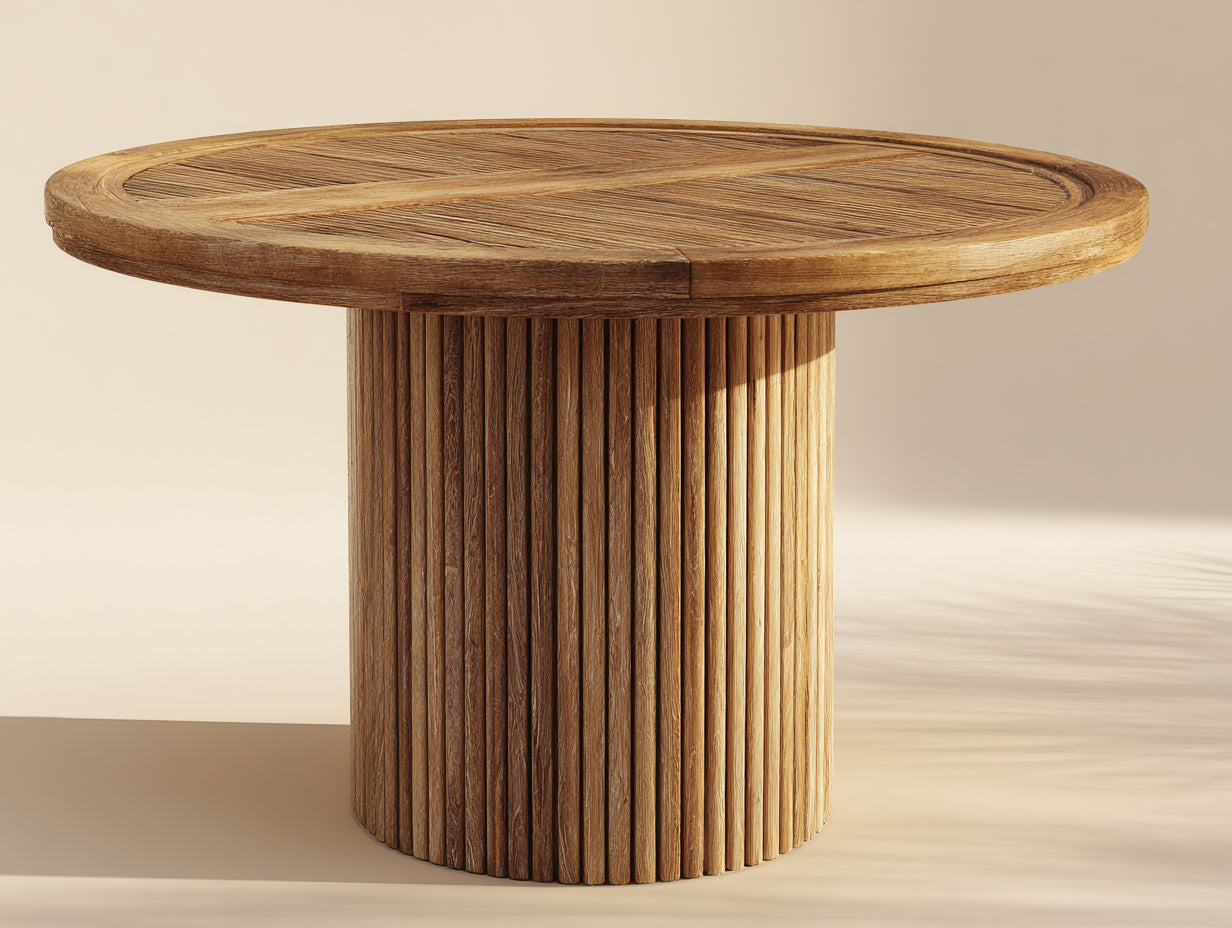 Table de jardin - Bois - 180 x 180 x 75 cm - Bois naturel - Style contemporain