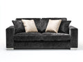 Canapé 2 places - Velours - 188 x 91 x 82 cm - Gris anthracite - Style contemporain