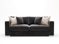 Canapé 2 places - Velours - 190 x 92 x 82 cm - Gris anthracite - Style contemporain