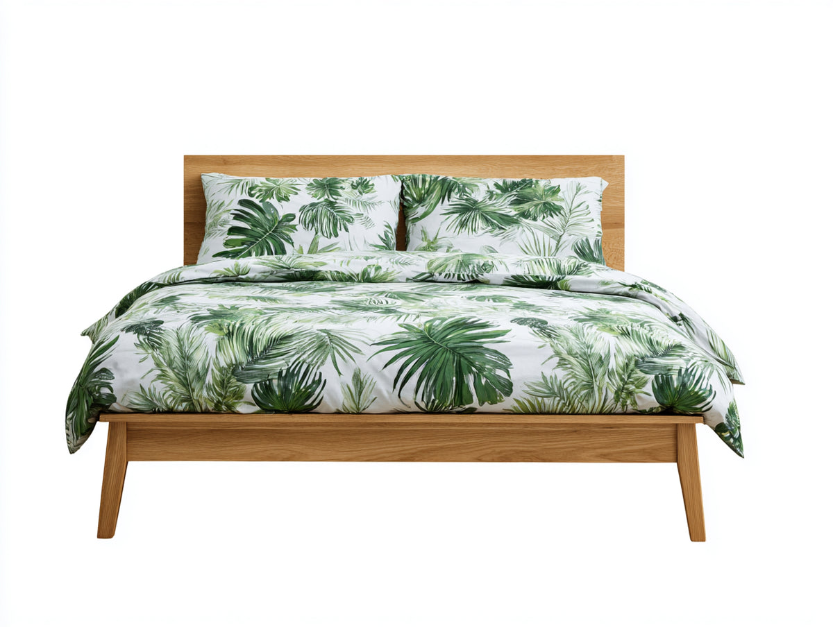 Lit double - Bois - 210 x 180 x 100 cm - Bois naturel - Style scandinave