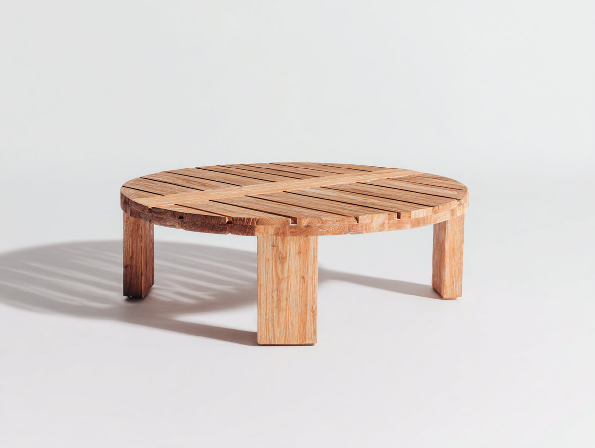 Table de jardin - Bois - 120 x 120 x 45 cm - Bois naturel - Style contemporain