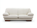 Canapé 2 places - Cuir - 185 x 92 x 82 cm - Blanc - Style moderne