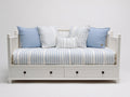 Canapé lit - Bois-Tissu - 230 x 100 x 95 cm - Blanc - Style côtier avec rangement intégré