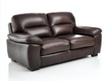 Canapé 2 places - Cuir - 180 x 92 x 84 cm - Marron foncé - Style contemporain