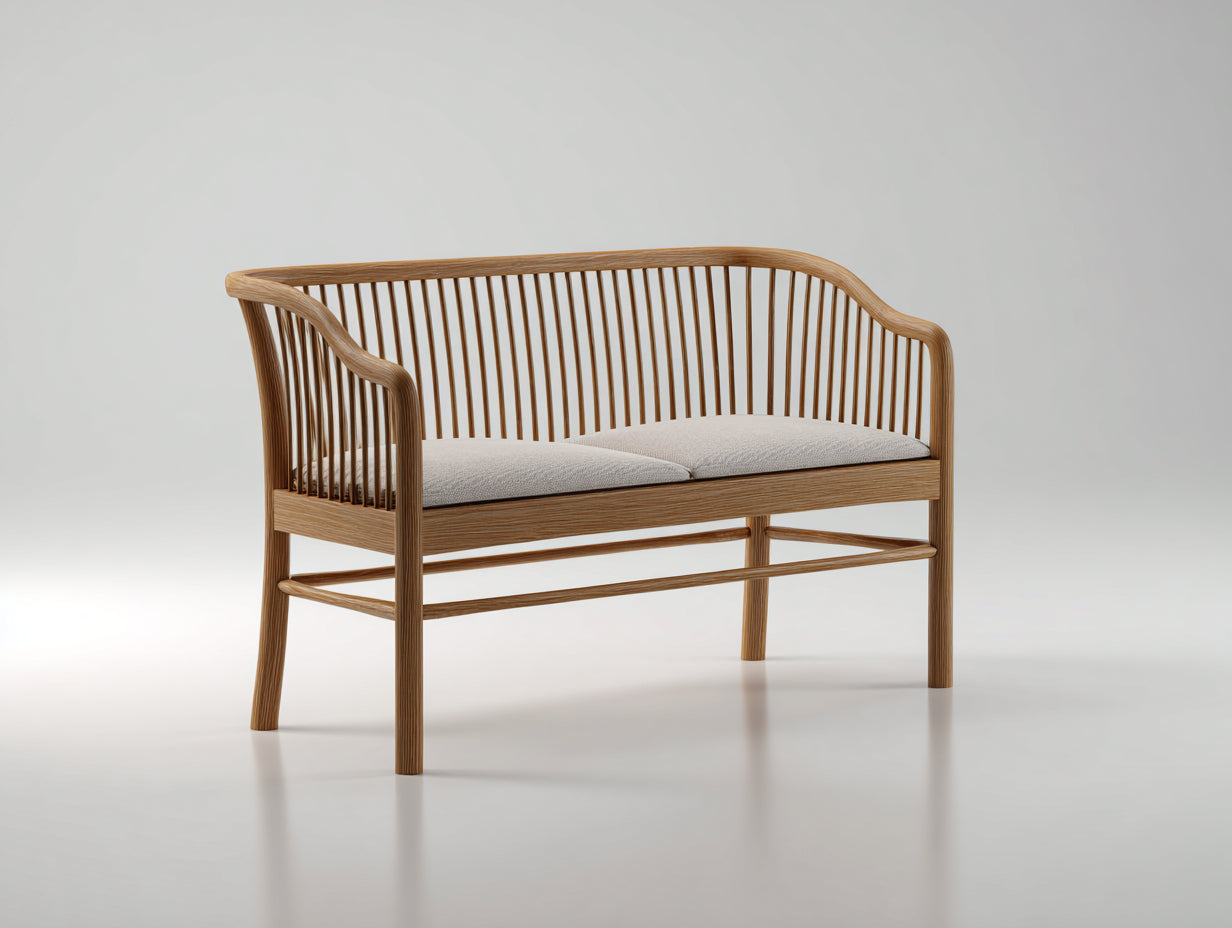 Banc de jardin - Bois-Textile - 120 x 60 x 85 cm - Naturel - Style scandinave