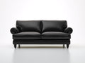 Canapé 2 places - Cuir - 181 x 92 x 82 cm - Noir - Style classique